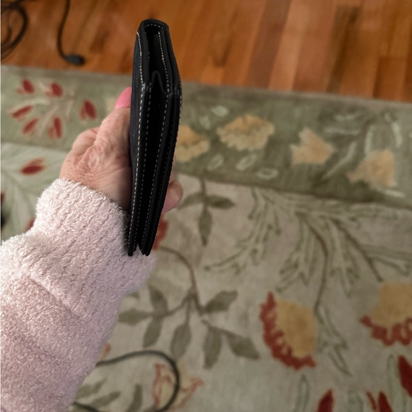 COACH Signature Hampton ID Business Card Case Black Canvas Leather EUC - Picture 7 of 7